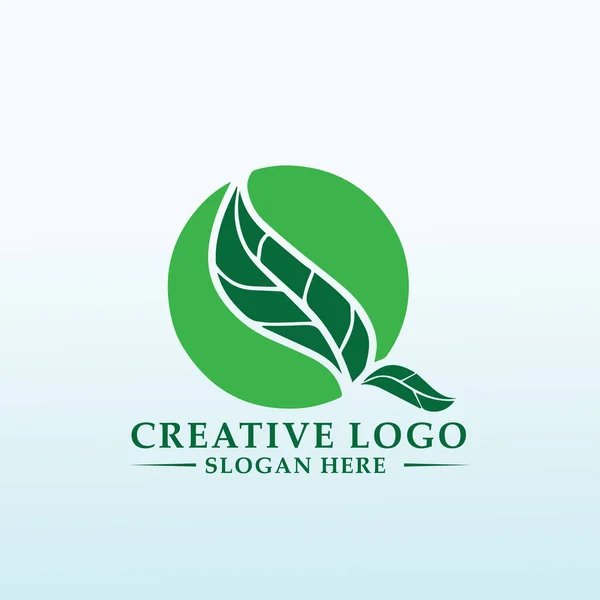 Logotipo Para Producir Procesar Distribuir Botánica Orgánica Para Consumo — Archivo Imágenes Vectoriales