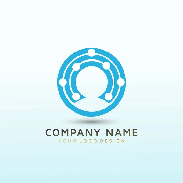 Minimalne Nowoczesne Logo Odwołujące Się Pośredników Social Media — Wektor stockowy