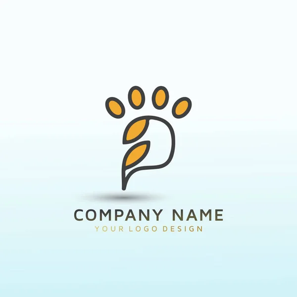 Amore Gli Animali Zampa Logo — Vettoriale Stock