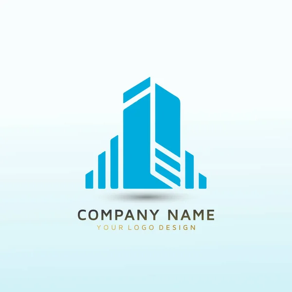 Projektowanie Logo Dla Firmy Inwestycyjnej Nieruchomości List — Wektor stockowy