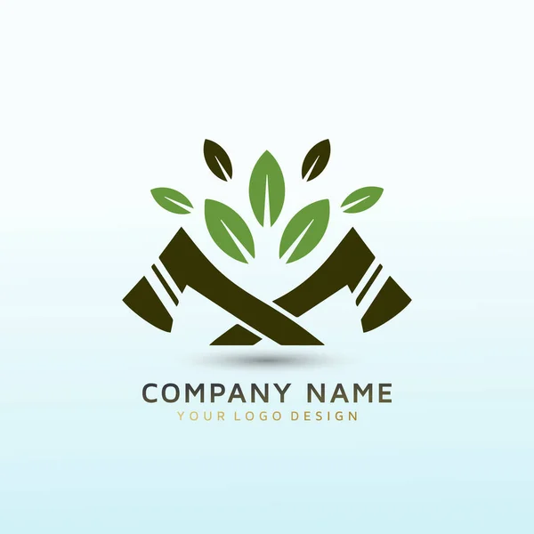 Träd Trimmare Glädje Logotyp Design — Stock vektor