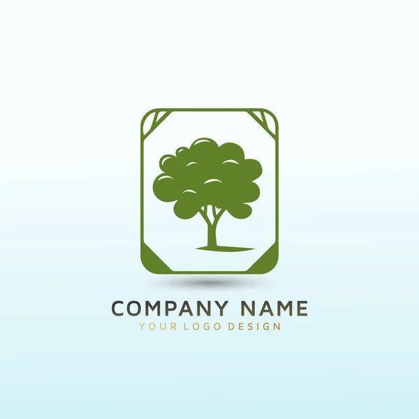 Taille Arbres Ravissent Logo Design — Image vectorielle