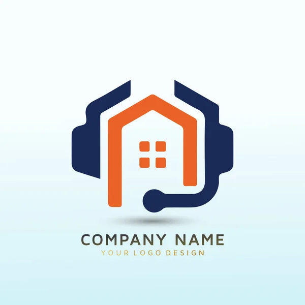 Logo Design Call Center Service Real Estate Investment Companies — Stock Vector