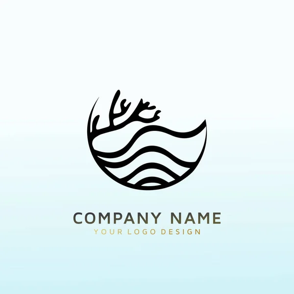 Organik Deniz Yosunu Ürünleri Logo Tasarımı — Stok Vektör