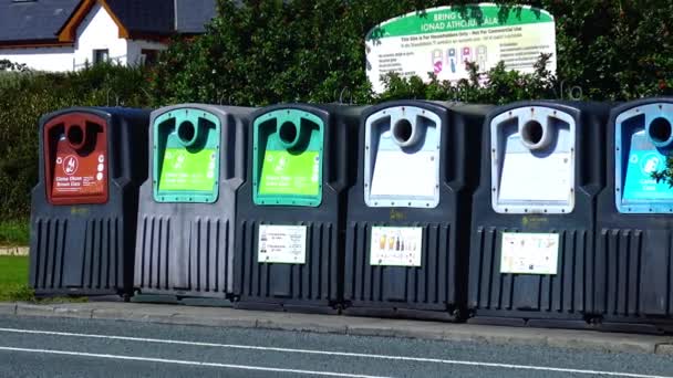 Ireland Sligo September 2022 Trash Cans Sorting Garbage Streets Ireland — 图库视频影像