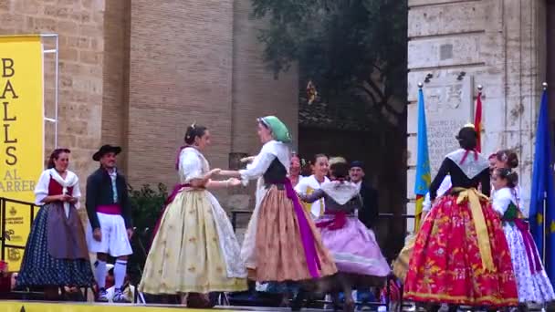 Spain Valencia December 2022 Historical Traditional Dances National Costumes — Vídeo de Stock
