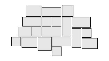 Beyaz arkaplandaki fotoğraf için boş çerçeveleri kolajla. Beyaz gradyan arkaplan için şablonlar. Vektör illüstrasyonu.