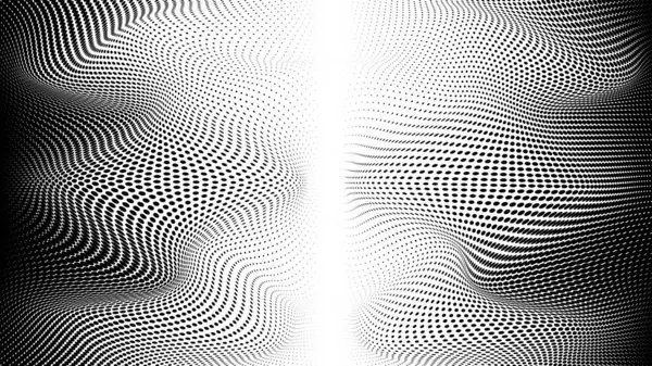 Geometric Halftone Background Illusion Effect Curved Gradient Pattern Black Dots — 스톡 벡터