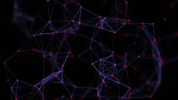 Technologia Połączeń Sieciowych Streszczenie Niebieskiego Tła Punktami Liniami Cząstkami Cyfrowe — Zdjęcie stockowe