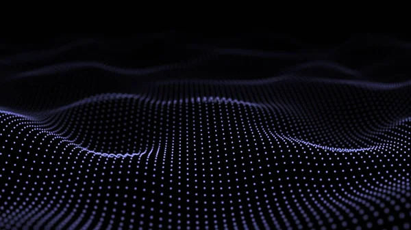 Цифровая Волна Точками Темном Фоне Футуристическая Абстрактная Структура Сетевого Соединения — стоковое фото