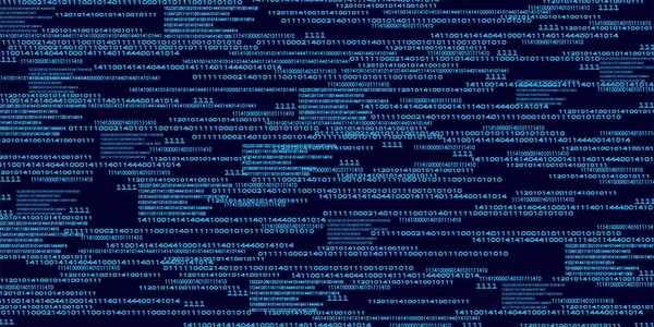 Синий Двоичный Код Матрица Темном Фоне Эффектом Шума Большая Визуализация — стоковый вектор