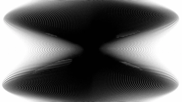 幾何学的なハーフトーンの背景の幻想 ドットで曲線のグラデーションパターンや損傷 壊れた画面のウイルスだ ベクターイラスト — ストックベクタ