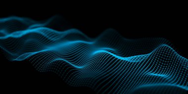 Soyut mavi stil ağ dalgalı dokusu. DNA efektli fütüristik yapı. Büyük veri görselleştirmesi. 3B görüntüleme.