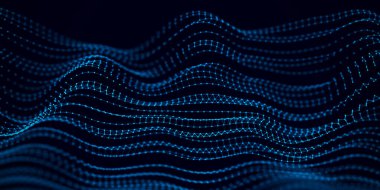 Stil hareket dalgası arka planı. Fütürist dijital fon. Ağ bağlantısının soyut dokusu. Büyük veri görselleştirmesi. 3B görüntüleme.