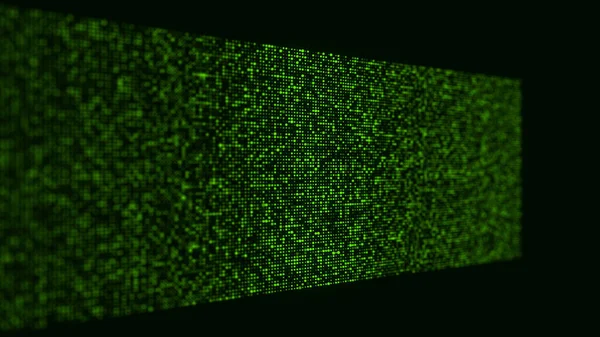 Yarım Tonlu Noktalardan Oluşan Yeşil Doku Düzlemi Gelecekçi Ikili Kod — Stok fotoğraf