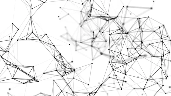 ブラックネットワーク接続テクスチャ ポイントとラインを持つ抽象技術構造の背景 ビッグデータ可視化 3Dレンダリング — ストック写真