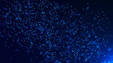 Soyut mavi ışın veya kozmik arkaplan. Ağ uzayı ya da galaksi tozu. Küresel dijital fütürist teknoloji. 3B görüntüleme.