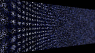 Yarım tonlu noktaların yol dokusu. Mavi fütürist ikili kod soyut arkaplan. Parçacık deseni. Kırık bir ekran. 3B görüntüleme.