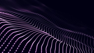 Dijital fütüristik dalga dokusu arka planı. Bilgi okyanusunun soyut yapısı. Büyük veri görselleştirmesi. 3B görüntüleme.