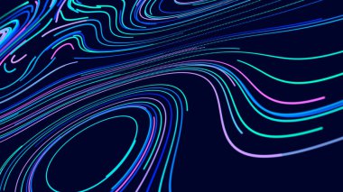 İnce çizgilerin modern dokusu. Gelecekçi soyut yapı ya da trafik ışıkları. Veri toplama arkaplanının dijital etkisi. 3B görüntüleme.