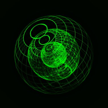 Model ve ağ bağlantı teknolojisiyle üç boyutlu küre. Soyut küresel yapı. Büyük veri görselleştirmesi. 3B görüntüleme.