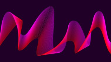 Kademeli dalgalı yapı ya da ses dürtüsü. Çizgi dokusu bükme aracı tarafından oluşturuldu. Soyut pürüzsüz izole tasarım. Vektör illüstrasyonu.