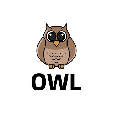 baykuş logo tasarım vektörü
