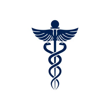 Hermes Sağlık Hizmetleri 'nden Caduceus tıbbi tasarım için düz simge