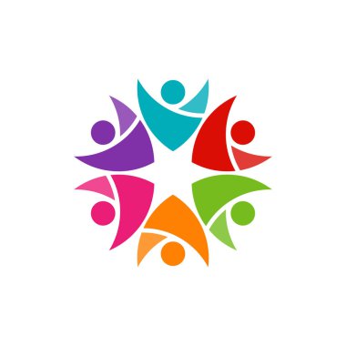 People Family logo tasarım şablonu 001