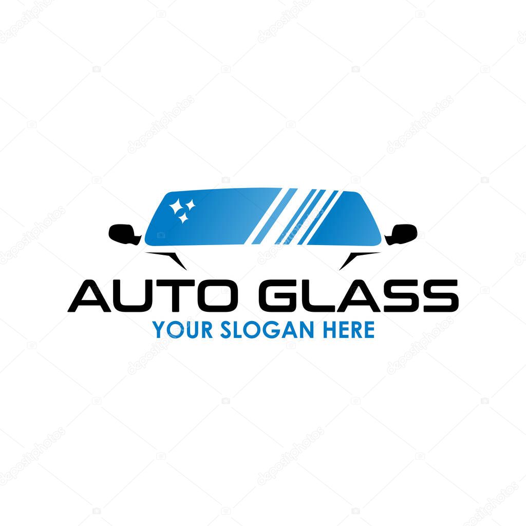 Auto glass logo design template