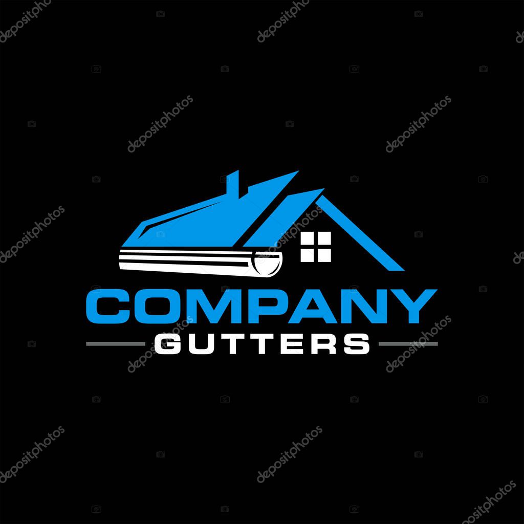 Gutter real estate logo design template