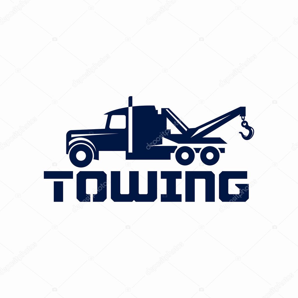 Car towing illustration logo template