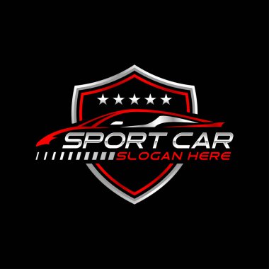 Konsept spor araç silueti ile otomatik araba logosu tasarımı
