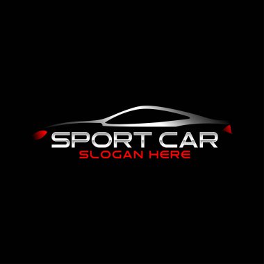 Konsept spor araç silueti ile otomatik araba logosu tasarımı