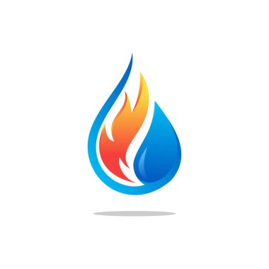 Renkli alev suyu vektör logosu şablonu