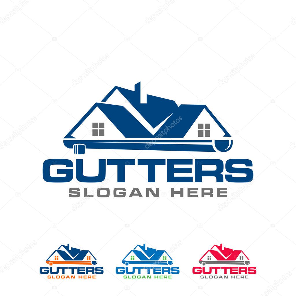 Gutter repair service logo design template