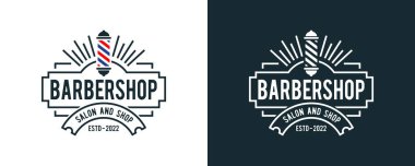 Berber dükkanı logosu tasarımı. Bıyık, Salon ve Berber dükkanı logosu.