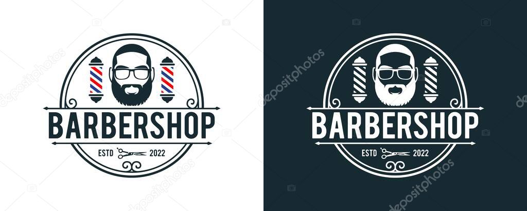 Barbershop logo design. Vintage lettering illustration inspiration