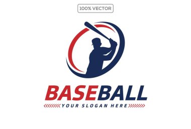 Beyzbol oyuncusu tasarım şablonunun silüeti olan şeffaf arkaplan içeren beysbol logo vektörü