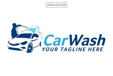 Araba yıkama logosu tasarım şablonu vektör stoku
