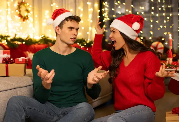 Kış tatilinde aile çatışması. Noel arifesinde kavga eden bir çift, güzel dekore edilmiş bir odada oturup birbirlerine bağırıyorlar.