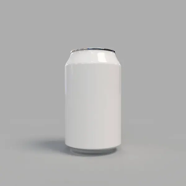 空白的罐头可以在白色背景上隔离 3D渲染 — 图库照片