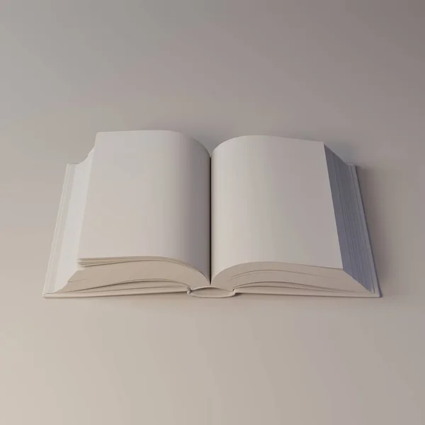Libro Bianco Sfondo Bianco Rendering — Foto Stock