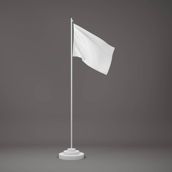 Rendering White National Flag Flag World — Stock Photo, Image