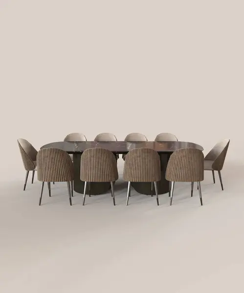 木製のテーブルを備えたモダンなインテリアデザイン — ストック写真