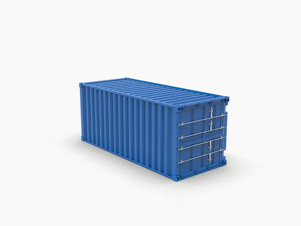 Rendering Blue Box White — Stock Photo, Image
