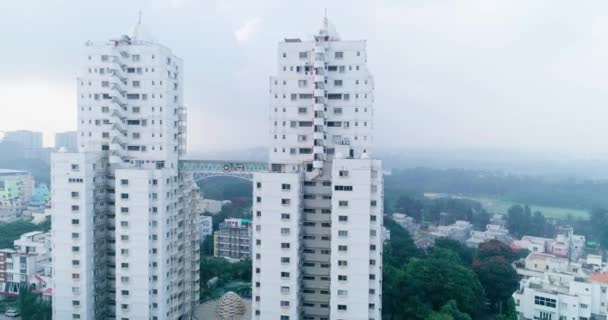 Bangalore Indie Ledna 2020 Letecký Pohled Dvojité Bílé Budovy Bangál — Stock video