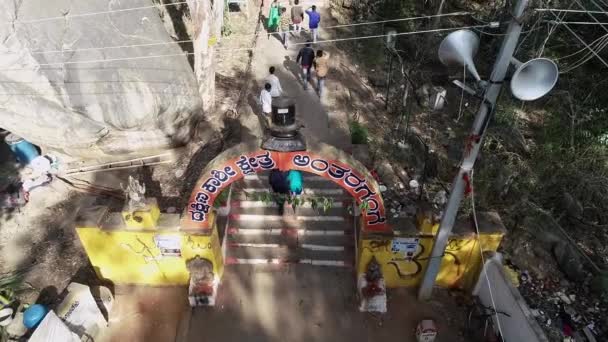 Kolar India February 2021 Aerial View Entrance Historical Temple Antagarange — 비디오