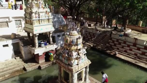 Kolar India February 2021 Aerial Moving Highted Historical Temple Antagarange — 비디오