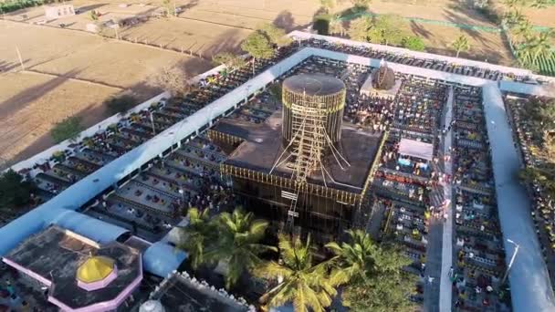 Luftaufnahme Der Größten Shivalinga Und Anhänger Tun Poojas Kotilingeshwara Temple — Stockvideo